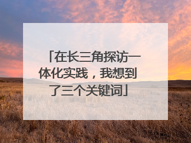 在长三角探访一体化实践，我想到了三个关键词