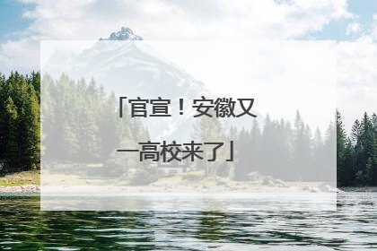 官宣！安徽又一高校来了