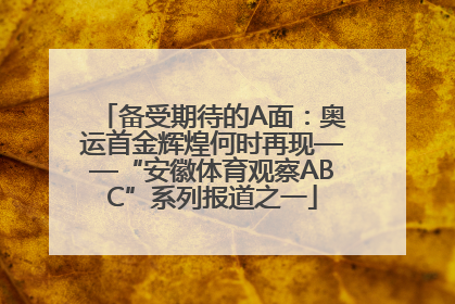 备受期待的A面：奥运首金辉煌何时再现——“安徽体育观察ABC”系列报道之一