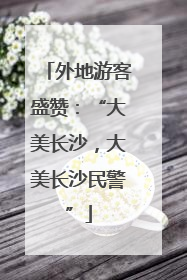 外地游客盛赞：“大美长沙，大美长沙民警”
