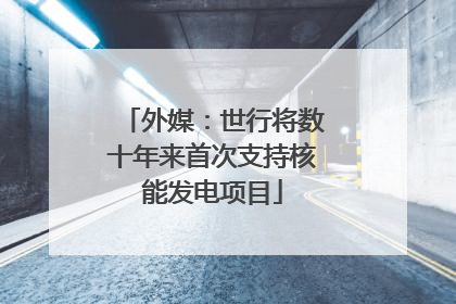 外媒：世行将数十年来首次支持核能发电项目