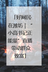 好网民·在潍坊｜“小高书记正能量”直播 带动群众致富