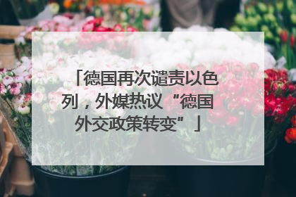 德国再次谴责以色列，外媒热议“德国外交政策转变”