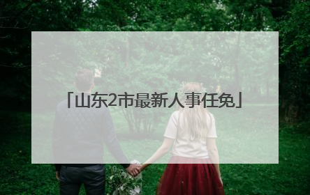 山东2市最新人事任免