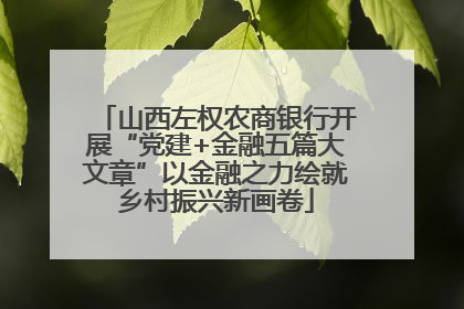 山西左权农商银行开展“党建+金融五篇大文章”以金融之力绘就乡村振兴新画卷