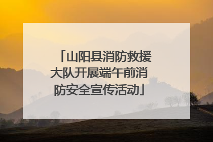 山阳县消防救援大队开展端午前消防安全宣传活动