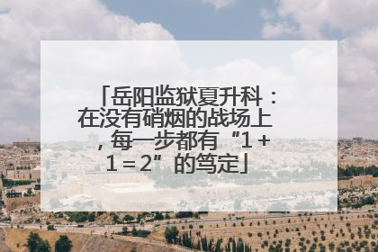 岳阳监狱夏升科：在没有硝烟的战场上，每一步都有“1＋1＝2”的笃定