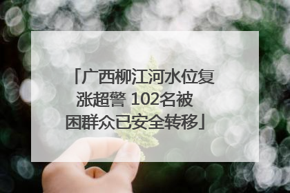 广西柳江河水位复涨超警 102名被困群众已安全转移