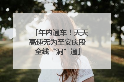 年内通车！天天高速无为至安庆段全线“洞”通