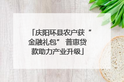 庆阳环县农户获“金融礼包” 普惠贷款助力产业升级