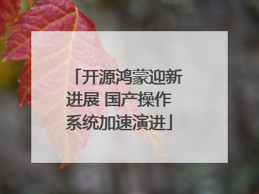 开源鸿蒙迎新进展 国产操作系统加速演进