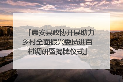 惠安县政协开展助力乡村全面振兴委员进百村调研暨揭牌仪式