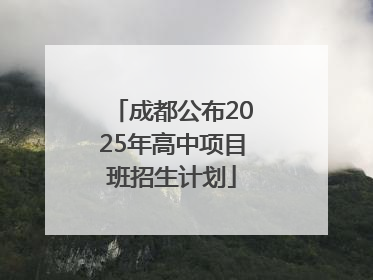 成都公布2025年高中项目班招生计划