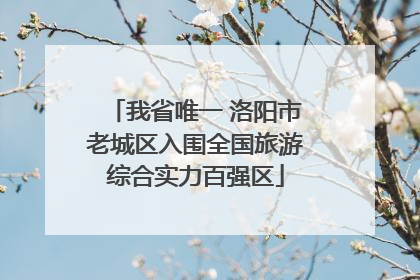 我省唯一 洛阳市老城区入围全国旅游综合实力百强区