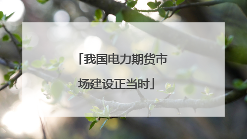 我国电力期货市场建设正当时