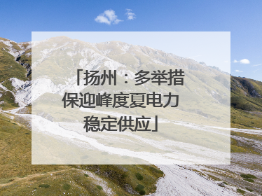 扬州：多举措保迎峰度夏电力稳定供应