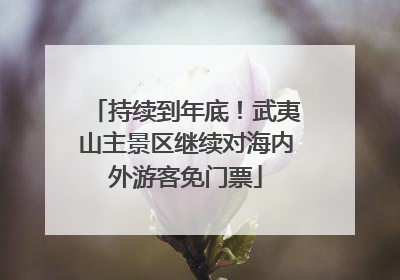 持续到年底！武夷山主景区继续对海内外游客免门票
