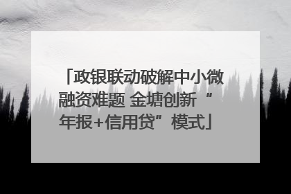 政银联动破解中小微融资难题 金塘创新“年报+信用贷”模式