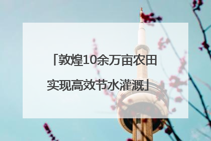 敦煌10余万亩农田实现高效节水灌溉