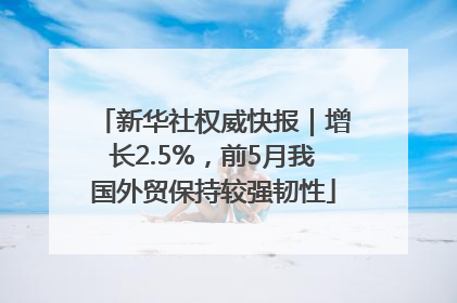 新华社权威快报｜增长2.5%，前5月我国外贸保持较强韧性