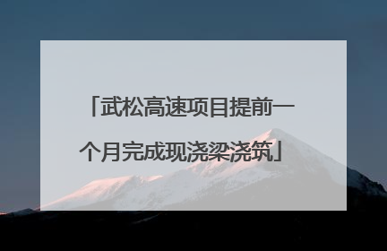 武松高速项目提前一个月完成现浇梁浇筑