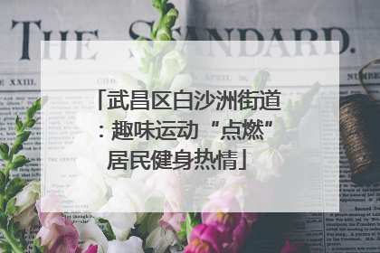 武昌区白沙洲街道：趣味运动“点燃”居民健身热情