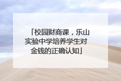 校园财商课，乐山实验中学培养学生对金钱的正确认知