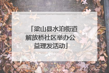 梁山县水泊街道解放桥社区举办公益理发活动