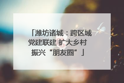 潍坊诸城：跨区域党建联建 扩大乡村振兴“朋友圈”