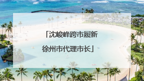 沈峻峰跨市履新徐州市代理市长