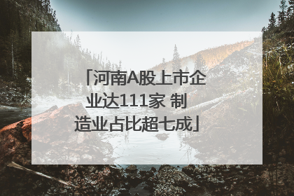 河南A股上市企业达111家 制造业占比超七成