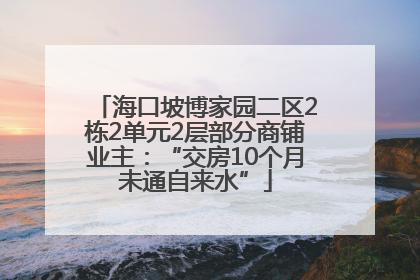 海口坡博家园二区2栋2单元2层部分商铺业主：“交房10个月未通自来水”