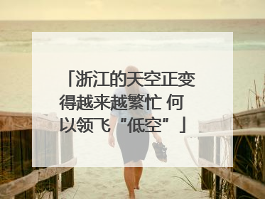 浙江的天空正变得越来越繁忙 何以领飞“低空”