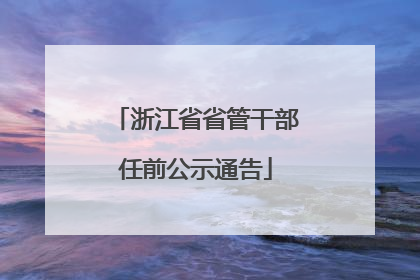 浙江省省管干部任前公示通告