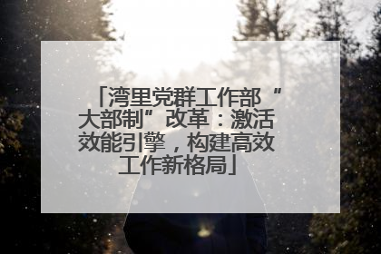 湾里党群工作部“大部制”改革：激活效能引擎，构建高效工作新格局