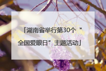 湖南省举行第30个“全国爱眼日”主题活动