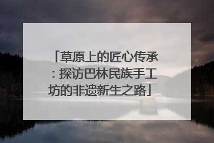 草原上的匠心传承：探访巴林民族手工坊的非遗新生之路