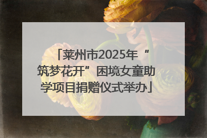 莱州市2025年“筑梦花开”困境女童助学项目捐赠仪式举办