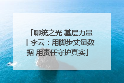 聊统之光 基层力量丨李云：用脚步丈量数据 用责任守护真实