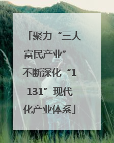 聚力“三大富民产业” 不断深化“1131”现代化产业体系