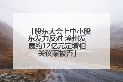 股东大会上中小股东发力反对 漳州发展约12亿元定增相关议案被否