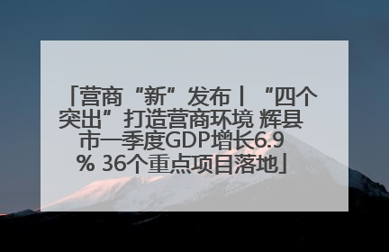 营商“新”发布丨“四个突出”打造营商环境 辉县市一季度GDP增长6.9% 36个重点项目落地