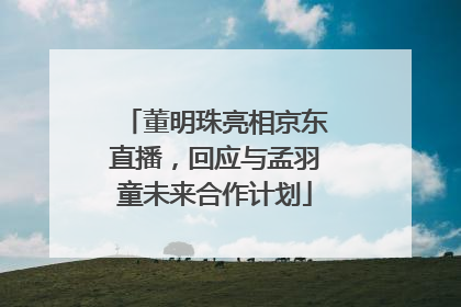 董明珠亮相京东直播，回应与孟羽童未来合作计划