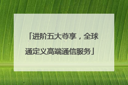 进阶五大尊享，全球通定义高端通信服务