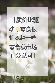 质价比驱动，零食很忙&赵一鸣零食获市场广泛认可