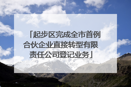 起步区完成全市首例合伙企业直接转型有限责任公司登记业务