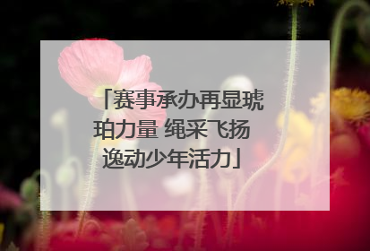 赛事承办再显琥珀力量 绳采飞扬逸动少年活力