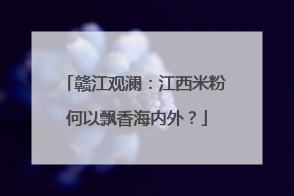 赣江观澜：江西米粉何以飘香海内外？