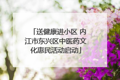 送健康进小区 内江市东兴区中医药文化惠民活动启动