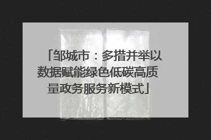 邹城市：多措并举以数据赋能绿色低碳高质量政务服务新模式